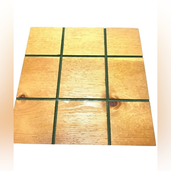 Handmade Western Coyote & Cactus Tic Tac Toe Game Wood With Carry Bag - Picture 4 of 5